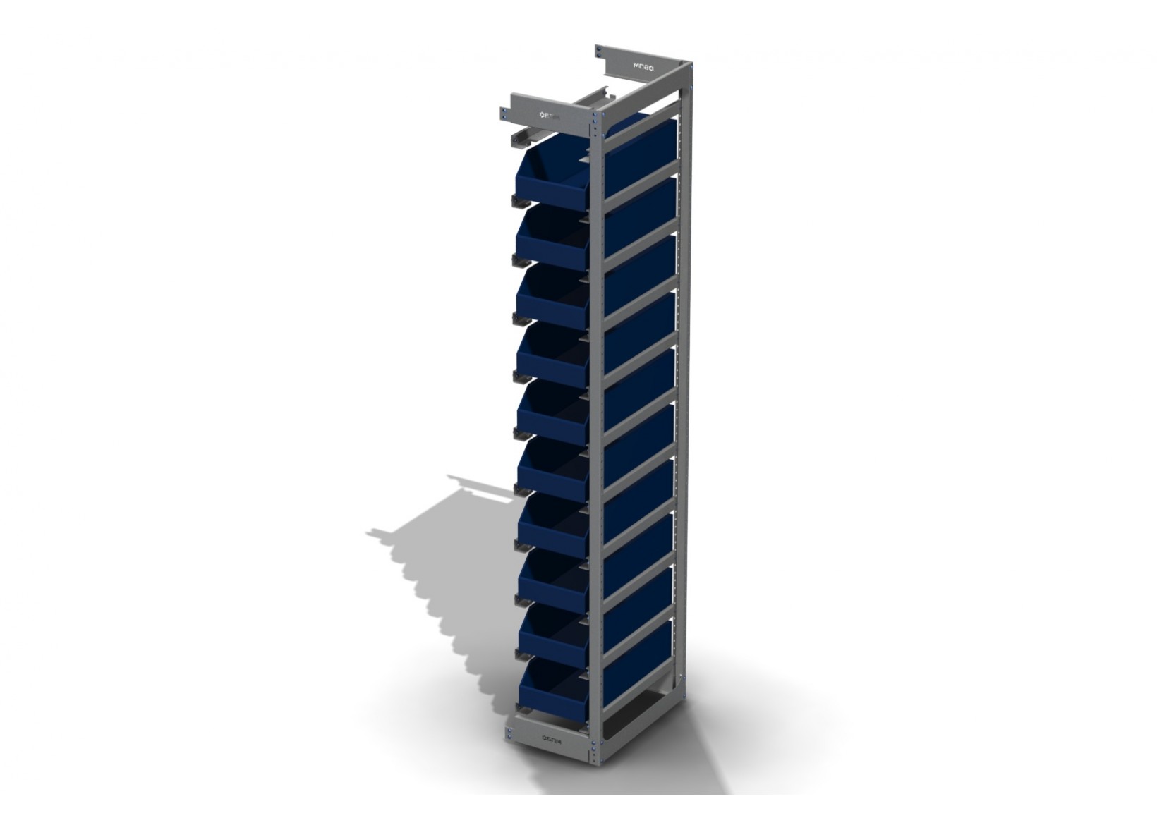 Дополнительная секция стеллажа контейнерного ЛАЙТ КОНТ 500-200.33.50-10К